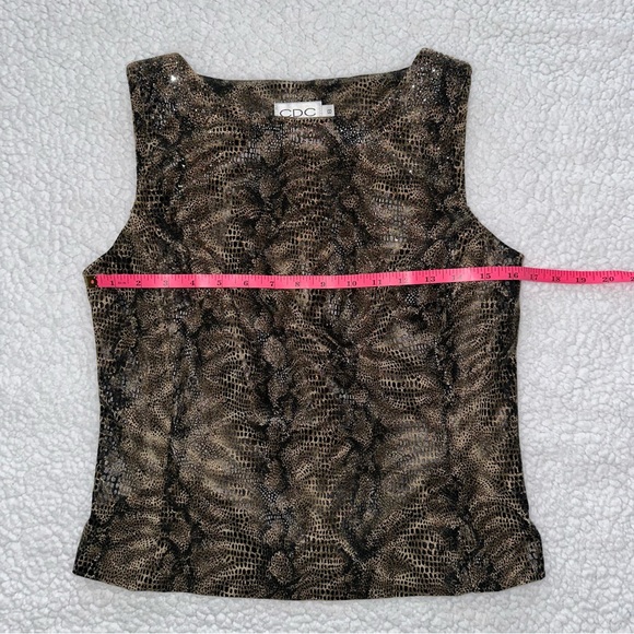 Y2K snakeskin rhinestone sparkle tank top sleeveless back zipper grunge VTG 8 - Picture 7 of 9